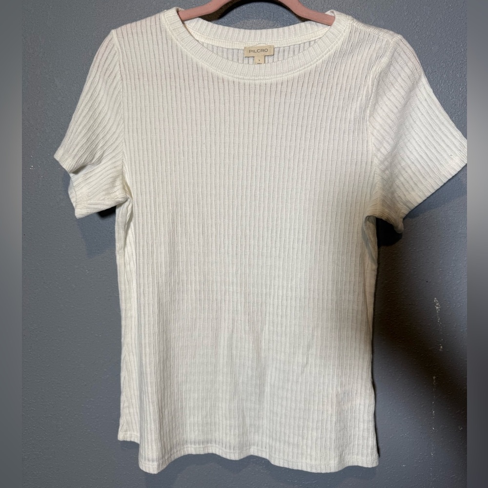 Anthropologie‎ Pilcro White Waffle Top- Large
